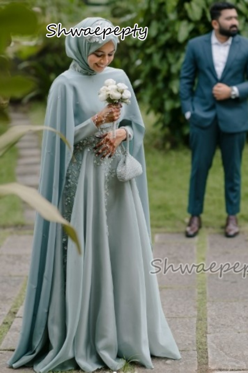 Women Formal Wear Dubai - Элегантное мусульманское вечернее платье с накидкой,