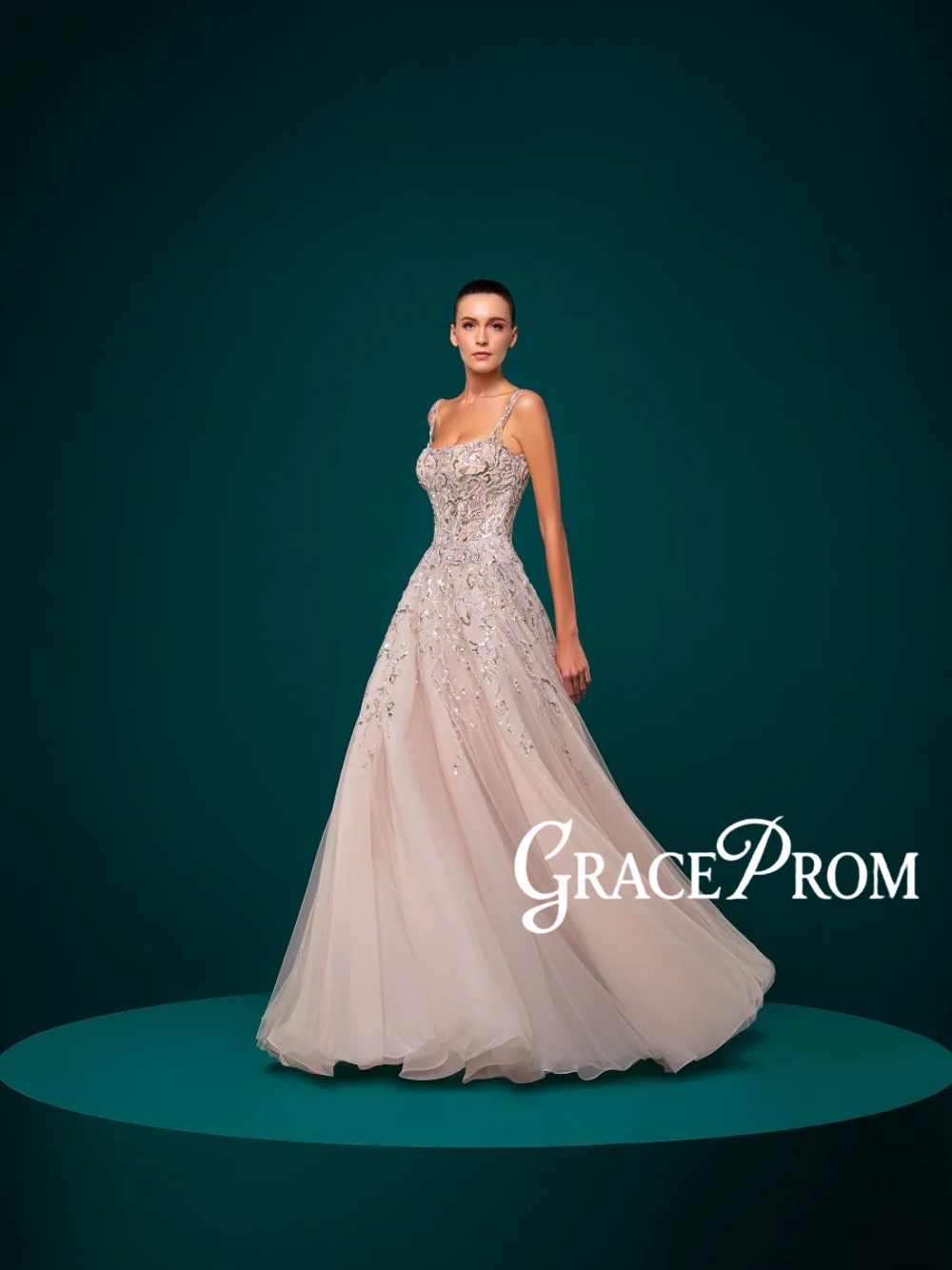 Women Formal Wear Dubai - Элегантное вечернее платье с квадратным вырезом,