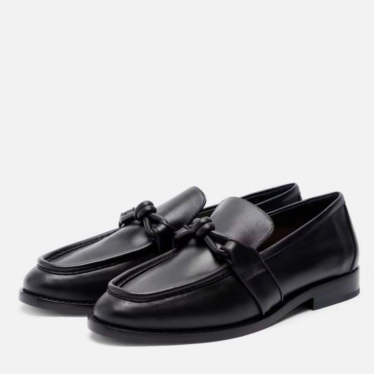 Formal Women Daily Wear Shoes - Женские кожаные лоферы с узлом, без