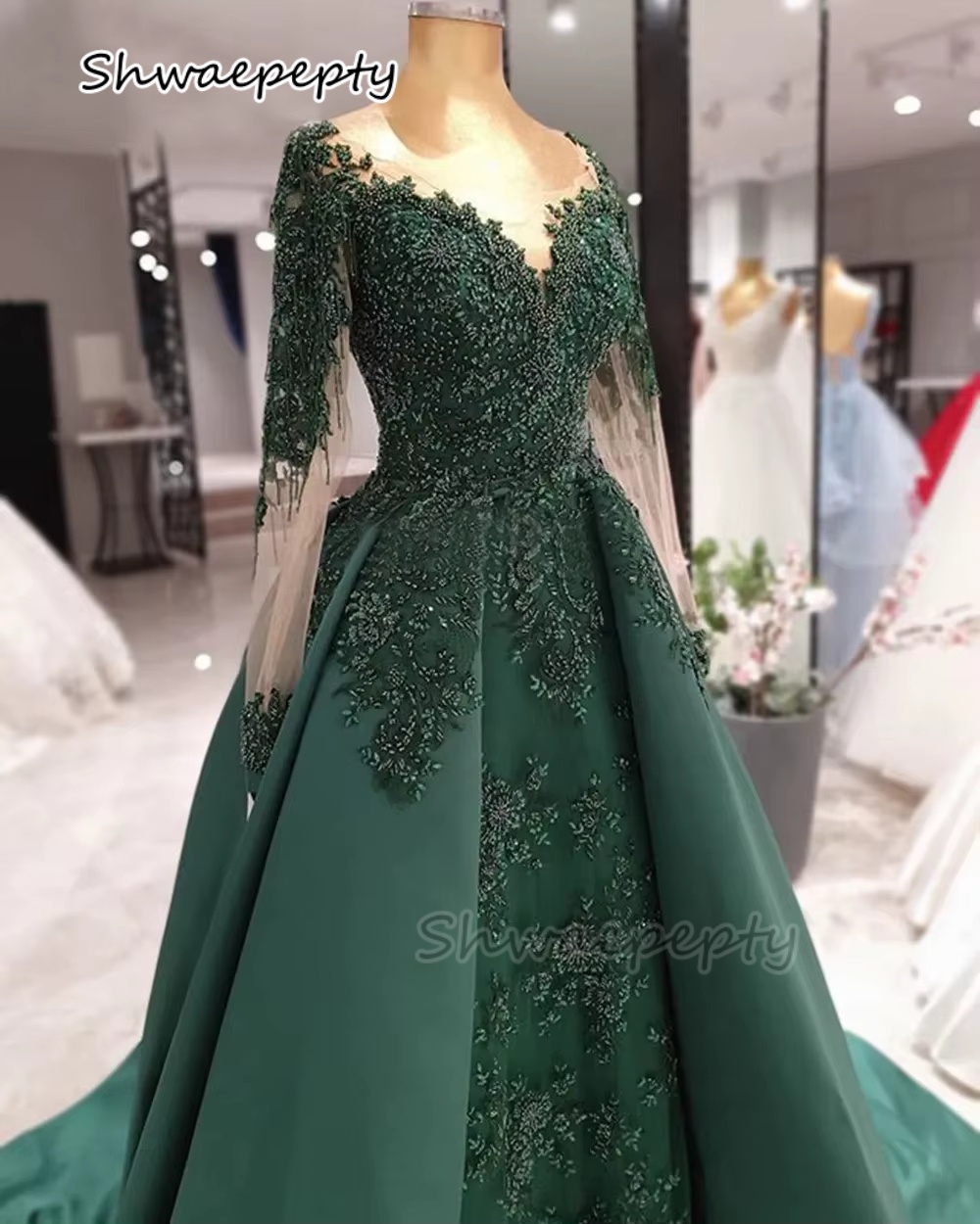 Women Formal Wear Dubai - Элегантное зеленое вечернее платье Hunter в