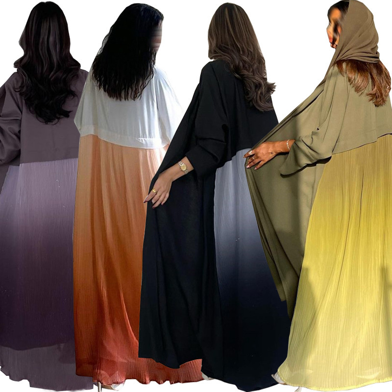 Women Formal Wear Dubai - Мусульманское женское плиссированное платье-абайя в дубайском